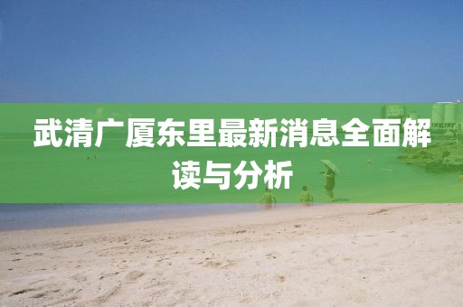 武清廣廈東里最新消息全面解讀與分析