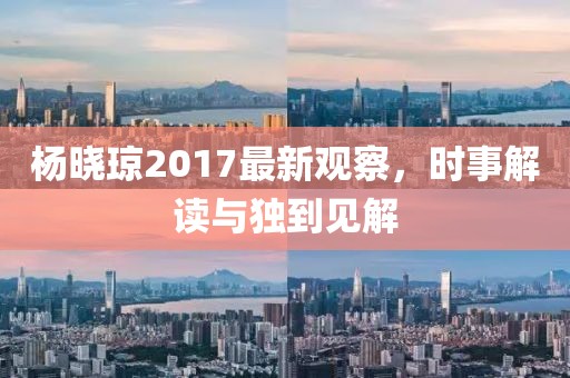 楊曉瓊2017最新觀察，時事解讀與獨到見解