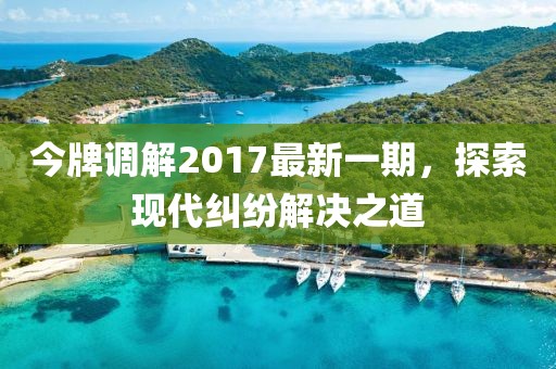 今牌調(diào)解2017最新一期，探索現(xiàn)代糾紛解決之道