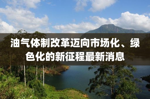 油氣體制改革邁向市場化、綠色化的新征程最新消息