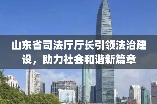 山東省司法廳廳長引領(lǐng)法治建設(shè)，助力社會和諧新篇章