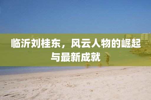 臨沂劉桂東，風(fēng)云人物的崛起與最新成就