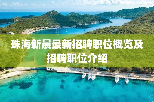 珠海新晨最新招聘職位概覽及招聘職位介紹