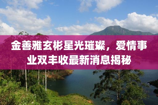 金善雅玄彬星光璀璨，愛情事業(yè)雙豐收最新消息揭秘