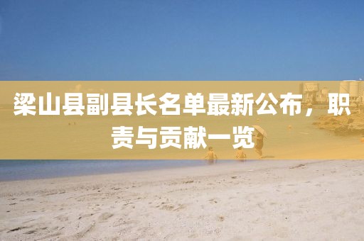 梁山縣副縣長名單最新公布，職責(zé)與貢獻(xiàn)一覽