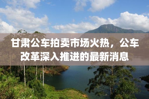 甘肅公車拍賣市場火熱，公車改革深入推進的最新消息